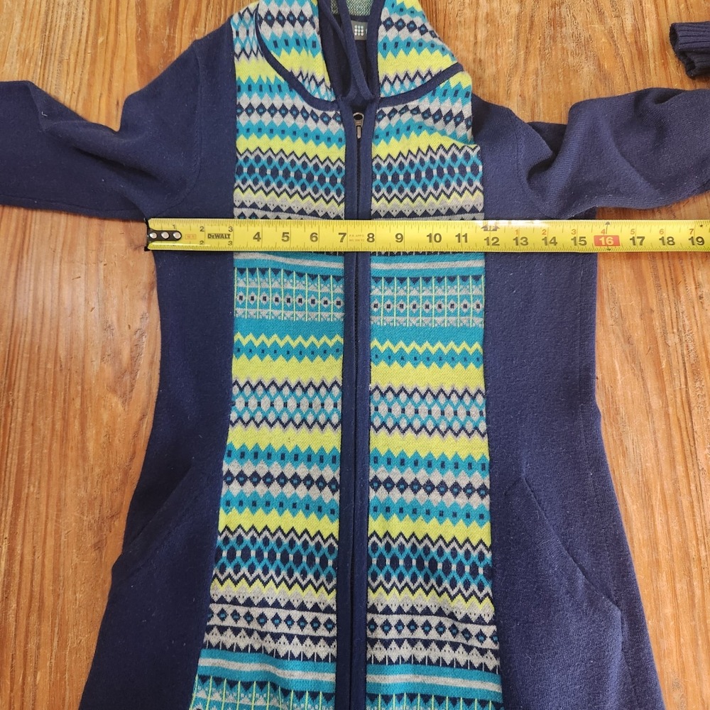Title Nine Full Zip Midline Hoodie Cardigan Women's XS Merino Wool Blend Aztec - Picture 4 of 13